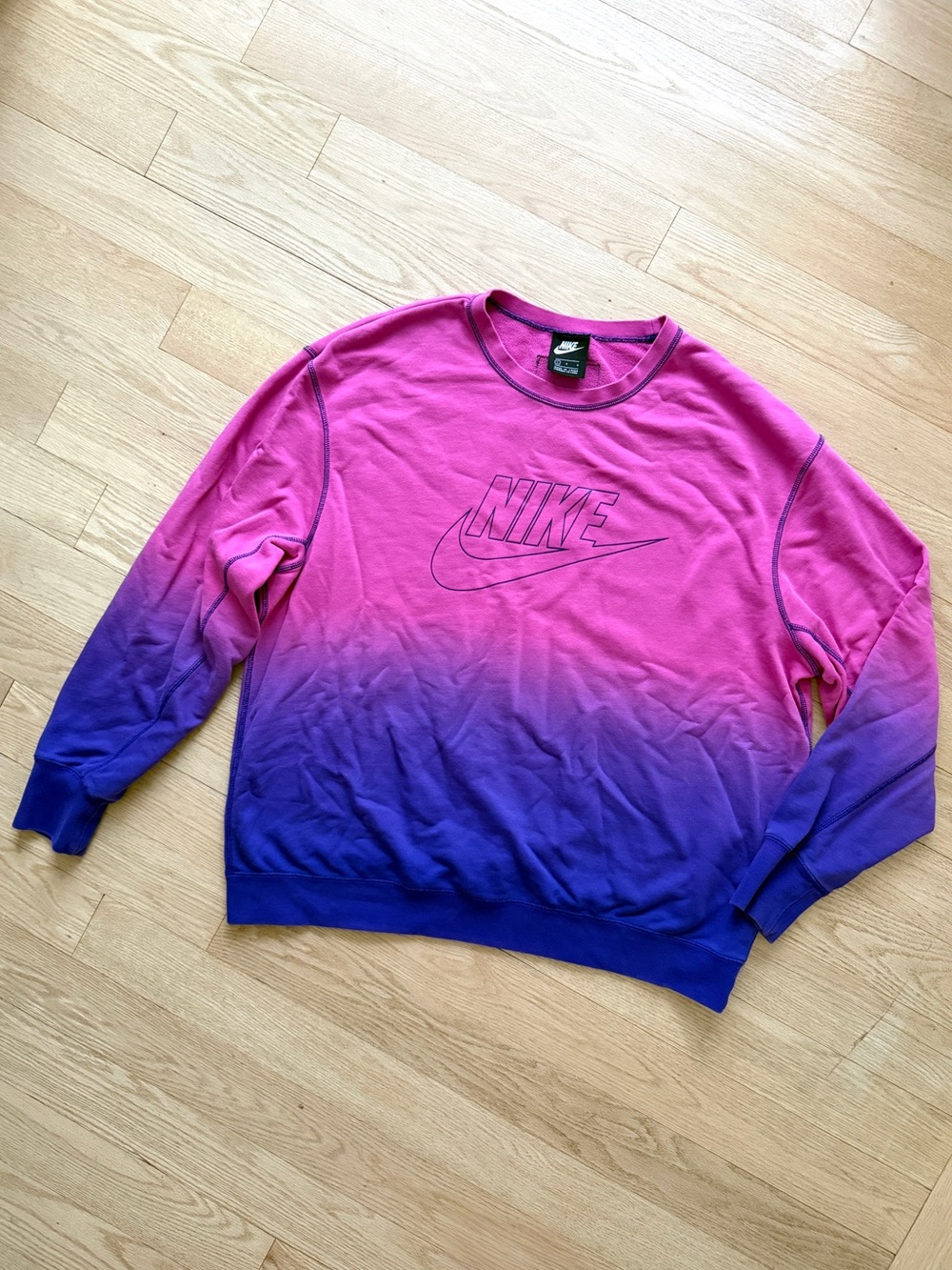 Nike Pink to Purple Ombre Crewneck Sweatshirt Large